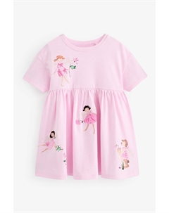 Платье из 100% хлопка с короткими рукавами из джерси (3 мес 7 лет), розовый Next