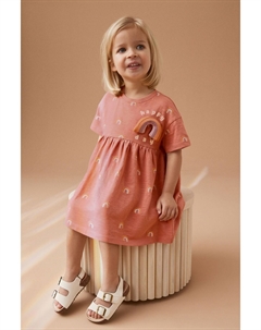 Платье из хлопкового трикотажа с короткими рукавами (от 3 месяцев до 7 лет), бежевый Next