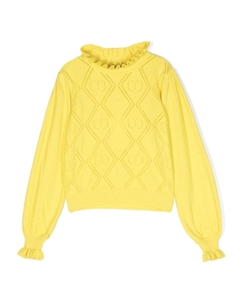 Kids джемпер Oval T ажурной вязки, желтый Twinset