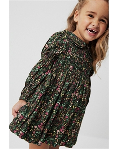 Плиссированное платье с принтом, зеленый Next
