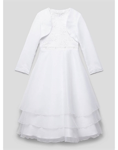 Платье для причастия с ажурным кружевом, белый Happy girls