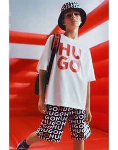 Футболка из джерси с логотипом, белый Hugo