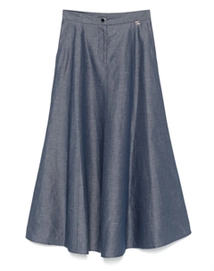 Юбка миди из шамбре, синий Liu jo