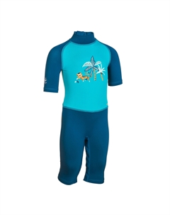 Комбинезон для плавания солнцезащитный детский с короткими рукавами Nabaiji