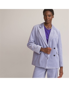 Блейзер Signature приталенного покроя из вельвета фиолетовый Laredoute