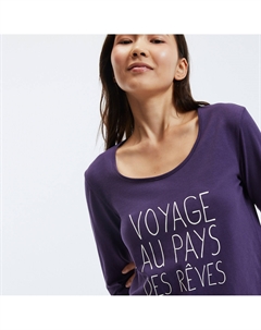 Пижама с длинными рукавами из хлопкового джерси фиолетовый Laredoute