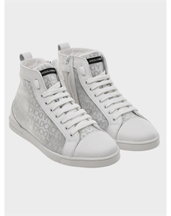 Высокие кеды со сплошным лого, белые Dolce&gabbana