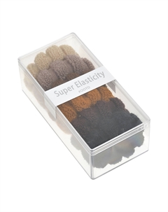 Набор резинок для волос в корообке, коричневые, 6 шт. Tais