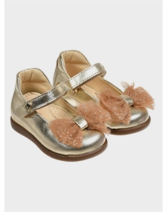 Туфли с бантом, золотистые Walkey