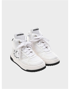 Высокие кеды на шнуровке с логотипом, белые Dsquared2