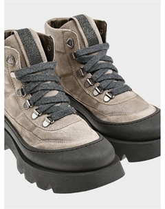 Ботинки-галоши на шнуровке, темно-бежевые Brunello cucinelli