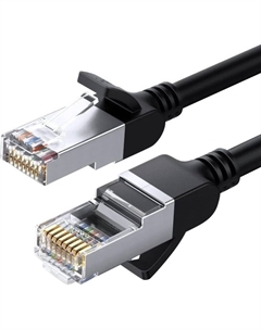 Патч-корд UTP кат.6, 1 м, RJ45-RJ45, черный, CU, экранированный, NW101 (50191) Ugreen