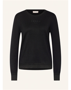 Свитер с блестящей пряжей, черный Liu jo