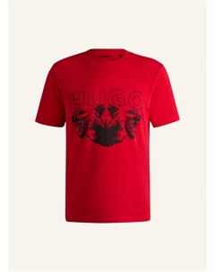 Футболка durro обычный крой, розовый Hugo