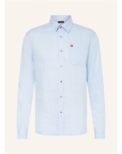 Льняная рубашка g-linen ls regular fit, голубой Napapijri