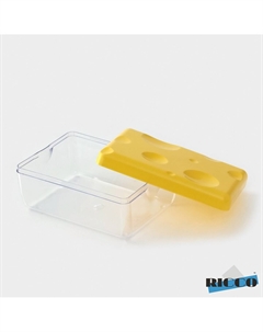 Контейнер для хранения сыра, 16×11×7 см, пластик, желтый Nobrand