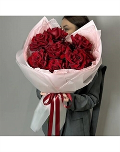 Монобукет из бордовых Роз Vlshbn flowers state