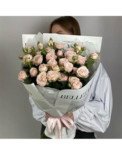 Монобукет из 7 пионовидных кустовых роз Vlshbn flowers state