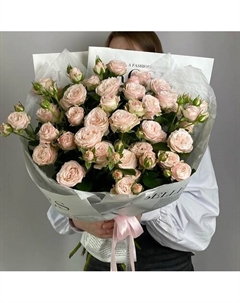 Монобукет из 9 пионовидных кустовых роз Vlshbn flowers state