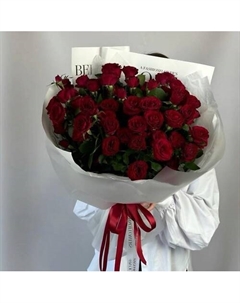 Монобукет из 11 бордовых кустовых роз Vlshbn flowers state