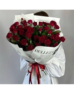 Монобукет из 9 бордовых кустовых роз Vlshbn flowers state