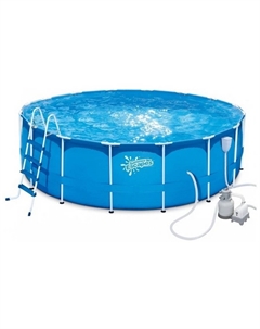 Каркасный бассейн круглый 488x132см+насос-фильтр Polygroup P20-1652-S Summerescapes