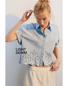 Блузка джинсовая с ажурной отделкой Befree