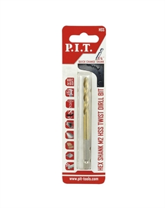 Сверло по металлу AMED12-0005, с шестигранным хвостовиком, Ø 5.0 x 106 мм, 135°, HEX 1/4", 6.35 мм P.i.t.