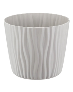 Кашпо Волна 2л d160мм кремовый пластик с вкладышем Idea