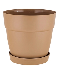 Горшок для цветов Villa de Fiori 4л d20см h18,8см с фиксируемым поддоном молочн. шоколад Ingreen