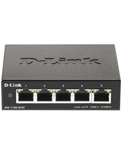 Коммутатор DGS-1100-05V2, управляемый, кол-во портов: 5x1 Гбит/с (DGS-1100-05V2/A1A) D-link
