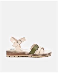 Женские босоножки на танкетке с пряжкой, белый Refresh