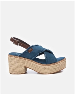 Женские эспадрильи на каблуке с застежкой на пряжке, синий Refresh