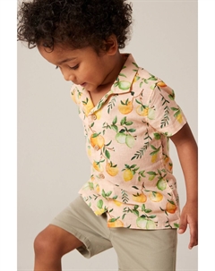 Рубашка с рисунком и короткими рукавами (от 3 месяцев до 7 лет), розовый Next