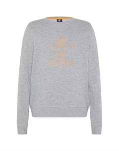 Свитер с принтом спереди, цвет 17-4402m Neutral Gray Melange Polo sylt