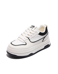 Кеды, скейтборд обувь женская низкая, бежевый/черный Paul frank