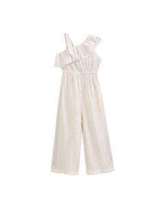 Асимметричный комбинезон для девочки с блестящим звездным принтом, белый Dadati