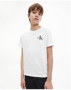 Пустая футболка мальчика, белый Calvin klein