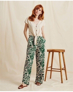 Длинные, струящиеся женские брюки, темно-зеленый Jdy