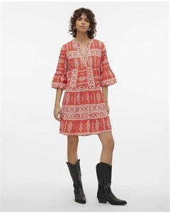 Короткое платье из 100% органического хлопка, оранжевый Vero moda