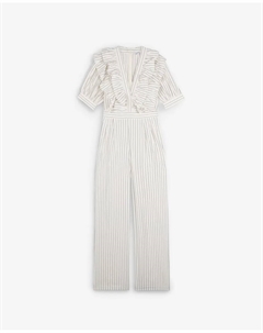 Женский комбинезон с застежкой-молнией сзади и оборкой, тёмно-синий Scalpers