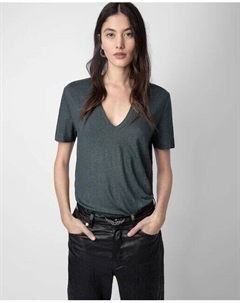 Женская футболка Wassa с короткими рукавами из 100% льна, серый Zadig&voltaire