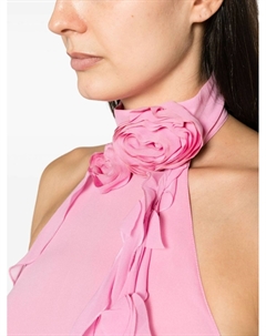 Платье мини с вырезом халтер и оборками, розовый Blumarine