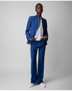 Женские расклешенные брюки «Пистолет» с карманами, синий Zadig&voltaire