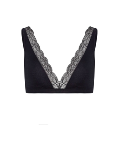 Мягкий бюстгальтер с чашками из хлопкового кружева, черный Hanro