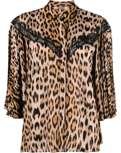 Рубашка с кружевом, нейтральный цвет Roberto cavalli