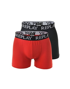 Трусы BOXER Style 01/C с логотипом Basic, в упаковке 2 шт, цвет Rot/schwarz Replay