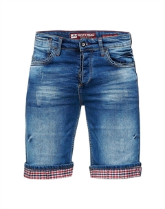 Джинсовые шорты Satto с клетчатыми манжетами, синий Rusty neal