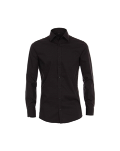 Мужская деловая рубашка однотонного кроя, черный Venti