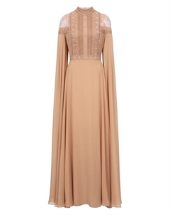 Платье из шелка и хлопка Elie saab